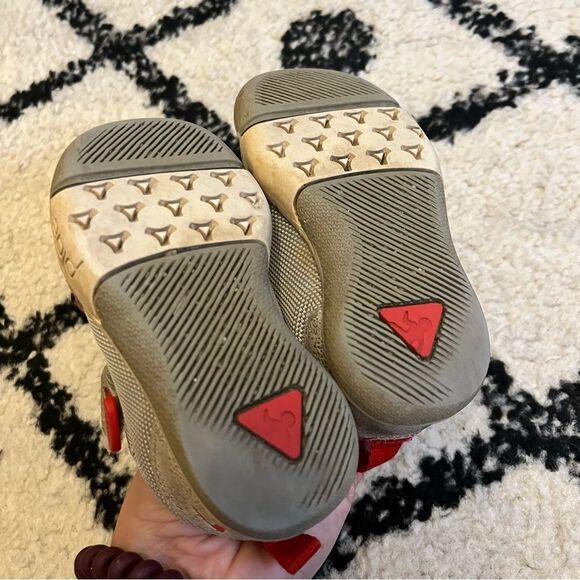 Plae Metallic Silver Pink Suede & Nylon Velcro Sneakers Size 5.5 - Picture 8 of 10